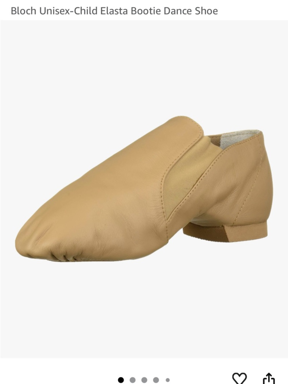 Bloch Tan Elasta Bootie Slip-On Dance Shoe Kids